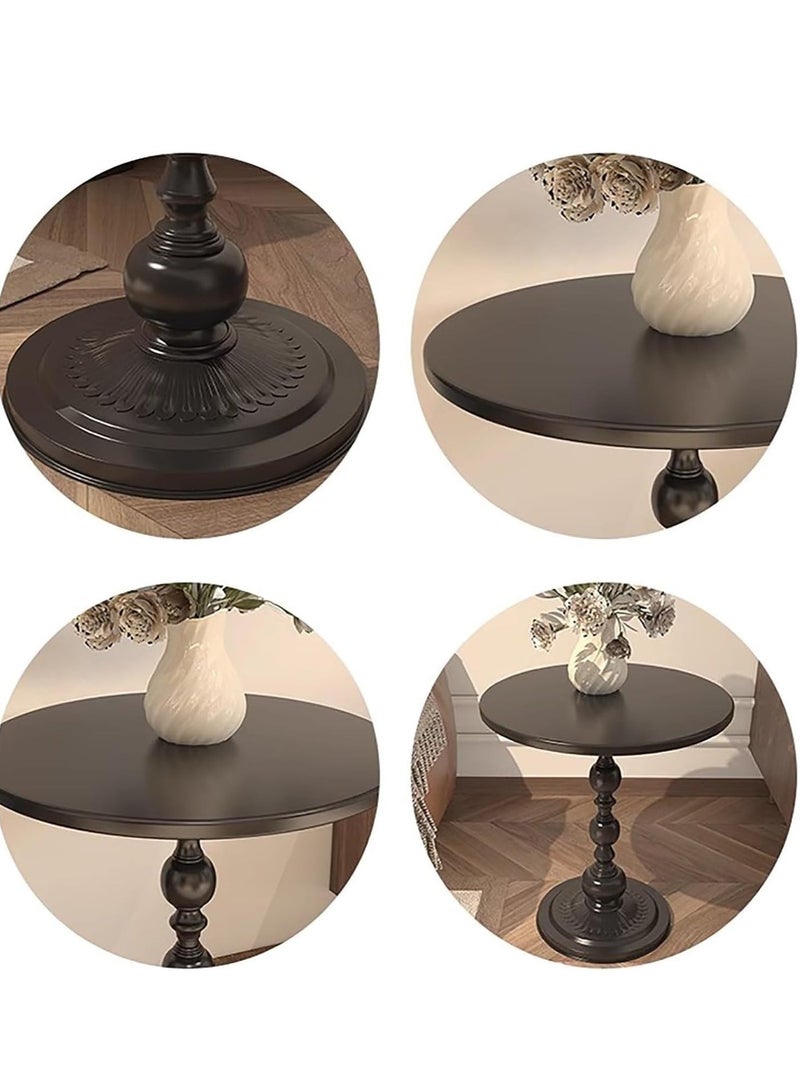 Beauenty Metal Small End Table,Vintage Matte Black Round Side Table Nightstand for Bedside or Sofa,Small Accent Pedestal Table for Living Room Corners Bedroom Patio and bar (Matte Black) - Image 4